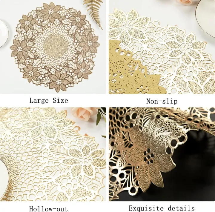 2Pcs%20/%204Pcs%20PVC%20Placemat%20%7C%20Golden%20Color%20%7CFoldable%20Pads%20Heat%20Insulation%20Solid%20Color%20Coaster%20Cup%20Hollow%20Eco-Friendly%20Placemat%20Table%20Mat%20Kitchen%20-%20QS%20Bedding%20-%20Image%202