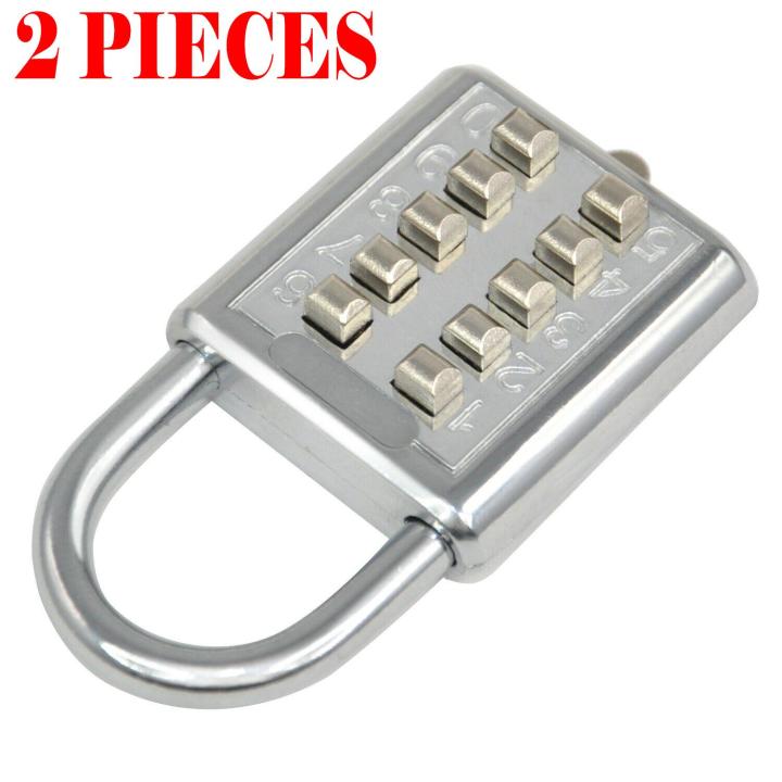 2 Pieces Digit Combination Padlock Push Password Lock for GYM Locker Drawer Cabinet Door DIY Hardware