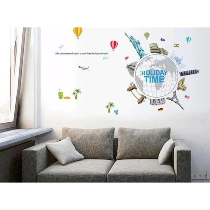 JM7260 Wrold Travel Vinyl wall sticker decal art Global Village bedroom Kids Room Wall Decor