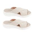 Women Slippers Crossover Design Stretch Cross Slide Sandals. 