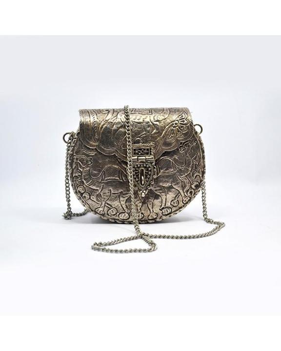 Hand crafted real steel Handbag