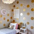 METALLIC GOLD POLKA DOT WALL DECALS  12cm 10pcs. 