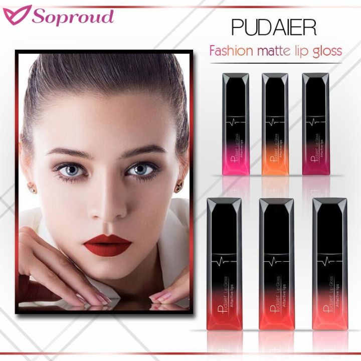 PUDAIER Makeup Waterproof Matte Velvet Liquid Lipstick Long Lasting Lip Gloss