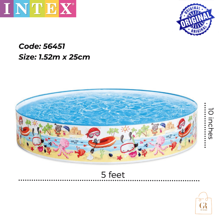 Intex without air Swimming Pool | Swimming Pool for Kids | Intex 56451 NP | 5 Feet x 10 Inches | Play and Enjoy Summers Games