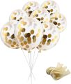 Pack Of 5pcs Confetti Balloons 12 Inch Confetti Filled Transparent Latex Balloons for Happy Birthday, Wedding Anniversary, Baby Shower and Welcome Parties Decorations. 