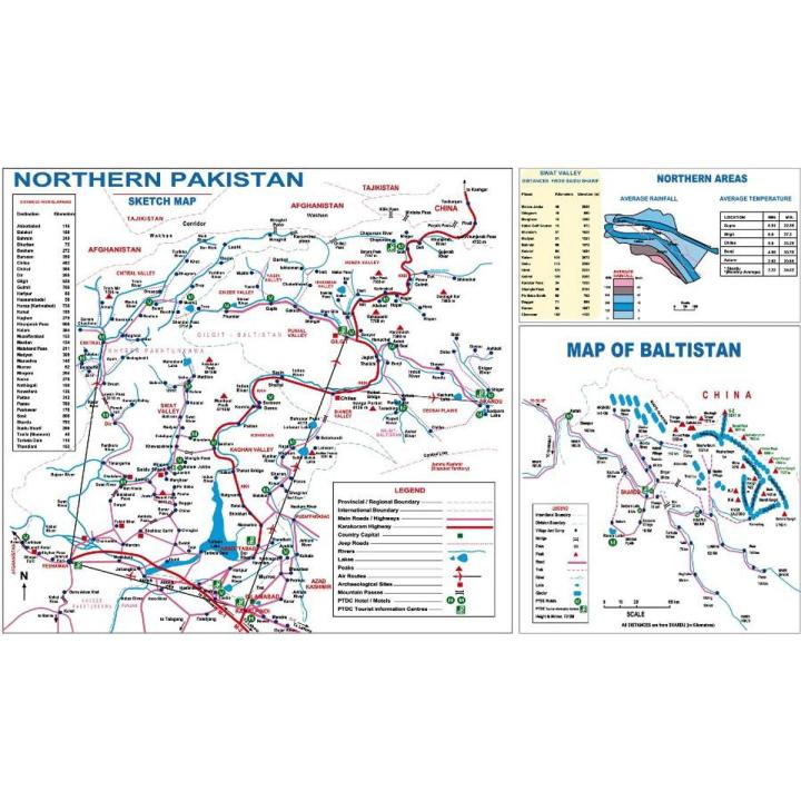 Northern Areas Detailed Map Panaflex Poster Educational Chart School Office Decoration