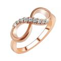 Luxury 8 Infinity Zircon Inlaid Ring Wedding Evening Party Women Finger Jewelry. 