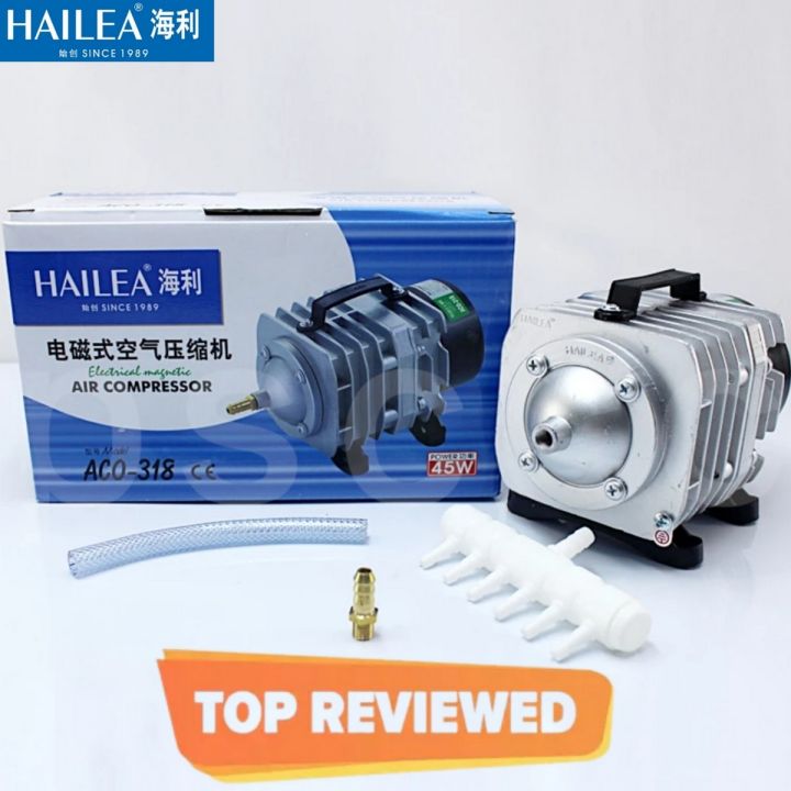 Hailea ACO-318 45W 220V 70L/Min Portable Electromagnetic Air Compressor Air Pump For Aquarium Hydroponic Systems