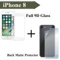 Apple iPhone 8 Full Black 9D|5D|6D|10D|11D|21D Tempered Glass Screen Protector Full Glue Edge + Back Matte Protector For iPhone 8. 