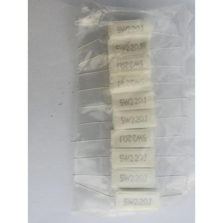 10 Pcs Ceramic Cement Resistor 5 Watt 2R2 - 2.2 Ohm