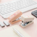 2024 Ins Cute Peach Mini Stapler with 400pcs 24/6 Staples Kawaii Bookbinding Machine Portable Paper File Documents Binder Office Myhappinessisyou. 