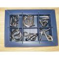 6-Piece Metal Wire Puzzles Magic Metal Brain Teaser Puzzle Set - Perfect Classic Educational Intelligence Toy for Adults and Kids, Parent-Children Games, Party Kids Adults Challenge. 