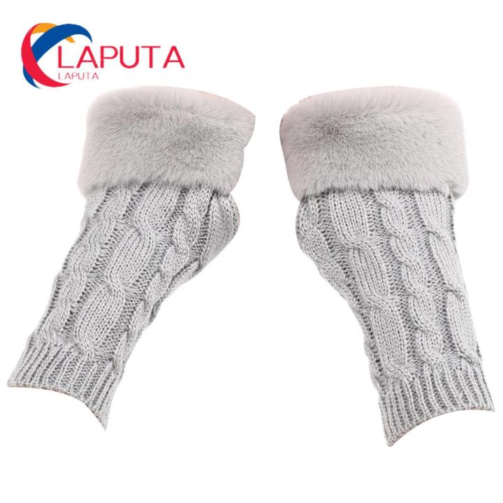 Adults Gloves Fingerless Fall Winter Ladies Writing Gloves
