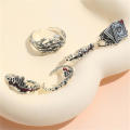 Retro Ring Unique Fashion Exaggerated Punk Ring 5PCS Set Men's Ring for Goth Jewelry Gift-giving Streetwear Fashionistas Punk Enthusiasts Accessorizing. 