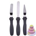 3-in-1 Multi-Function Stainless Steel Cake Icing Spatula Knife Set, 3-Pieces. 