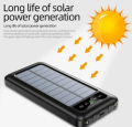10000mAh Solar Power Bank Portable Fast Charging - Universal Solar Powered Fast Charging Powerbank with 4 Built-in Cables & LED Light - Compatible with All Smartphones & Tablets - High Capacity 10000 mAh External Battery Pack (Black & White). 
