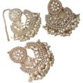 Kundan Earrings Golden and silver long lasting polish fashionable Design. 