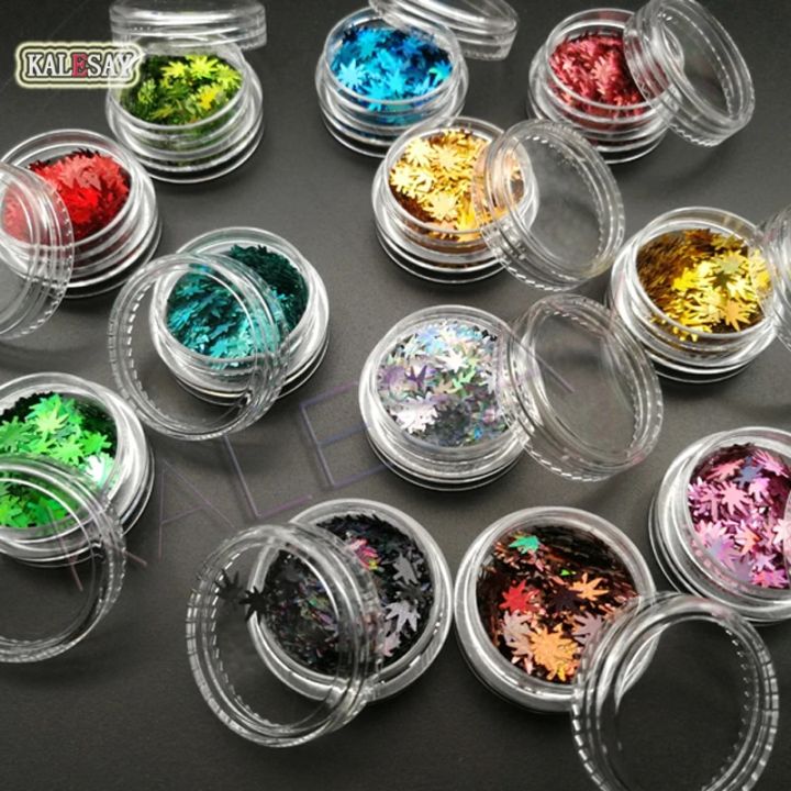 【Beauty Code】Gold Silver Glitter Nail Sticker Transfer Flake Full Cover Weed Leaf  Decal Decor Decoration Manicure