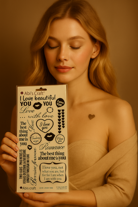 3-Pack Love & Romance Rub-On Transfer Stickers – Caption & Quote ...