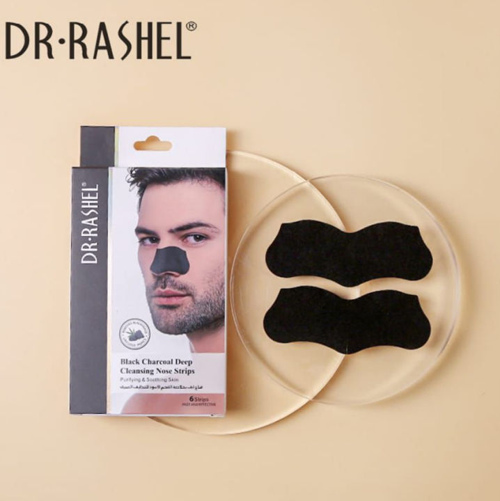 Dr.Rashel 6 Strips Black Charcol Deep Cleansing Nose Strips Nose Mask For Men DRL- 1706