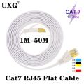 1M-50M Cat7 RJ45 Ethernet Flat Patch Network Router PC Laptop DLS Cable Shielded (STP) with Snagless Rj45 Connector Five color. 