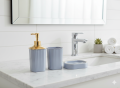 IKEA STORAVAN Polypropylene Plastic 3-piece Bathroom Sets (Soap Dispenser, Toothbrush Holder & Soap Dish) (Grey). 