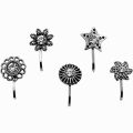 Bollywood Oxidized Silver Handmade Nose clip, Nose Pin, Nose Rings & Stud for women/ Body Jewellery/ Non-Piercing Nose Pin floral nospin. 