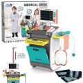 Medical Music Simulated Desk Toy Set Doctor Surgeon Hospital Kids Children Clinic Nurse Push Cart Pretend Play Set Size Approx. 85 cm. 