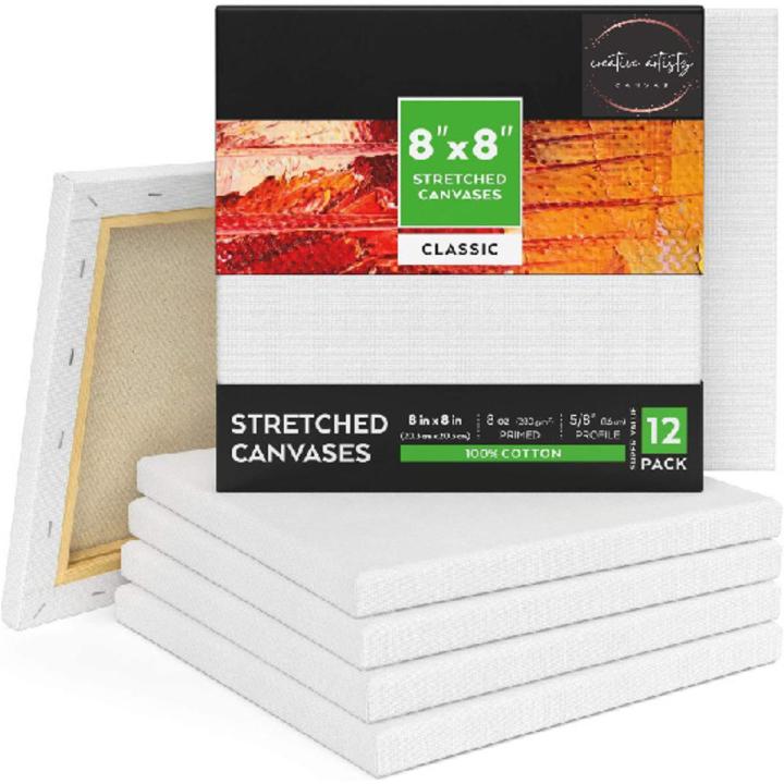pack of 5 Pieces Of 8 X 8 Inches Canvas For Painting Best For Acrylic & Oil Paints