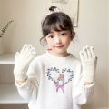 Emojis Children's Five Fingers Cute Korean Version Wool Thickened Warm Knitted Parent Child Gloves Autumn and Winter Primary School Students. 
