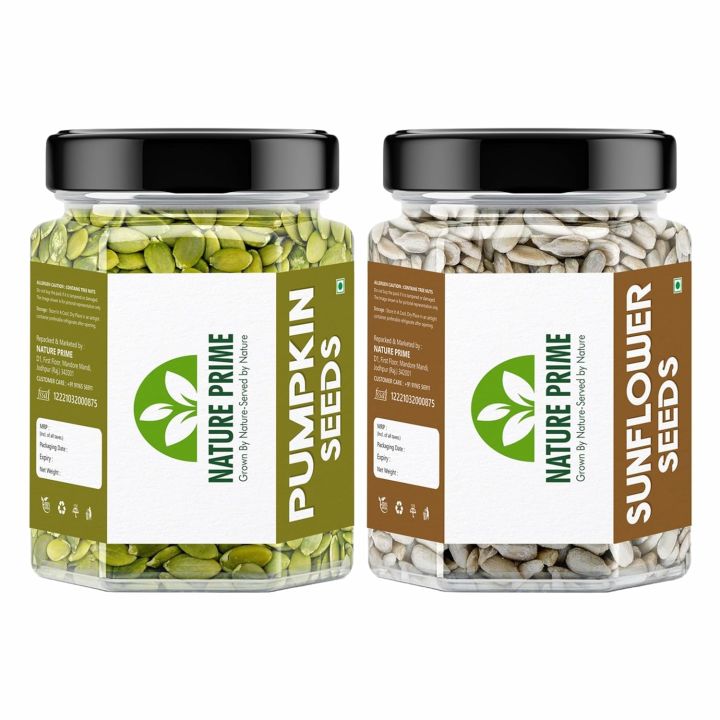 Nature prime Raw Pumpkin Seeds - 250g and Sunflower Seeds - 250g for ...