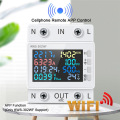 Tuya WiFi Power Meter Color Screen 2P Multifunction AC Energy Meter Mobilephone Remotely APP Control 170-300V/63A Easy to Use B. 