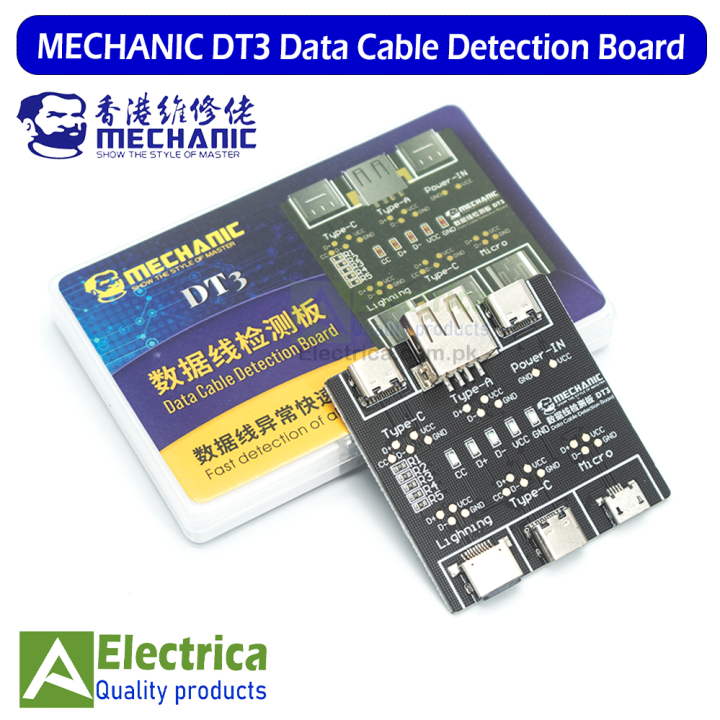 MECHANIC DT3 USB Cable Tester Data Cable Detection Board for iOS Android Type-C by Electrica