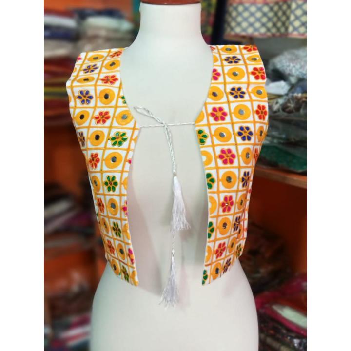 Aari Work Embroidery Waistcoat For Women. Cotton Stuff