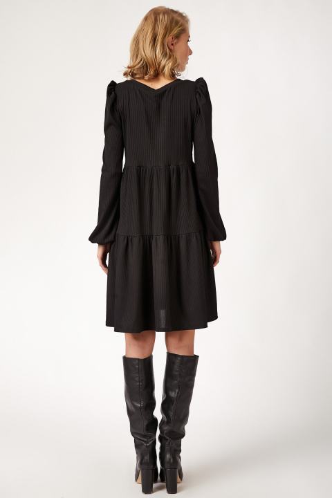 Happiness%20Ist.%20Women's%20Black%20Skirt%20Flywheel%20Ribbed%20Dress%20BL00166%20BL00166%20-%20Image%203