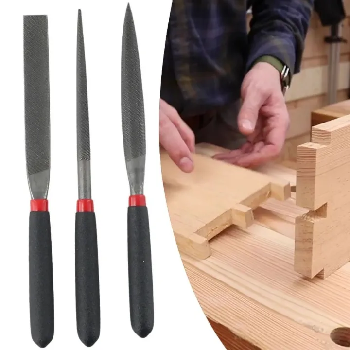 Set Hand Tool Small Steel Files Craft Woodworking Needle Flat File ...