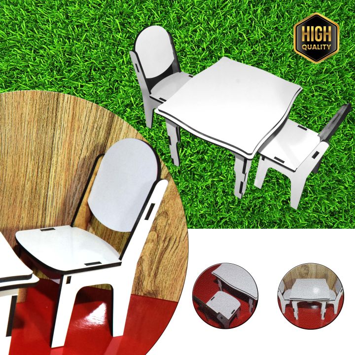Dining Table and Chairs - Miniature Furniture 1/12 scale for barbie doll