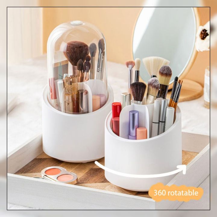 360%C2%B0%20Degree%20Rotating%20Makeup%20Brush%20Holder%20with%20Dustproof%20Lid%20%7C%20Cosmetic%20Brush%20Case%20%7C%20Countertop%20Brushes%20Holder%20%7C%20/%20jewellery%20organizer%20box%20/%20makeup%20organizer%20-%20Image%202