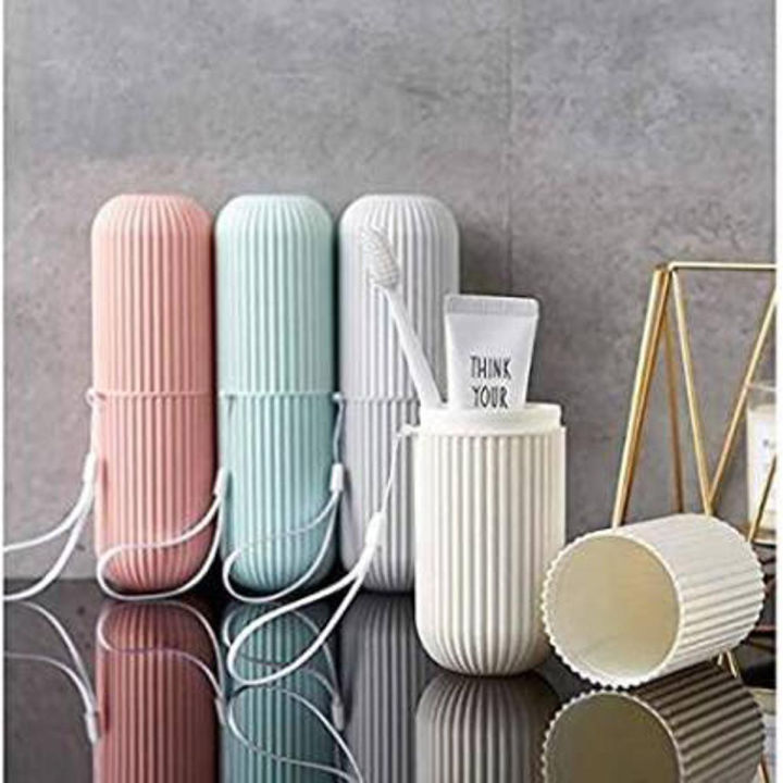 Portable Toothbrush Kit Case Toothpaste Cup Holder Protect Storage Box Travel Organizer Storage Cover Travel Toothbrush holder case Best for Travel Bathroom Accessories