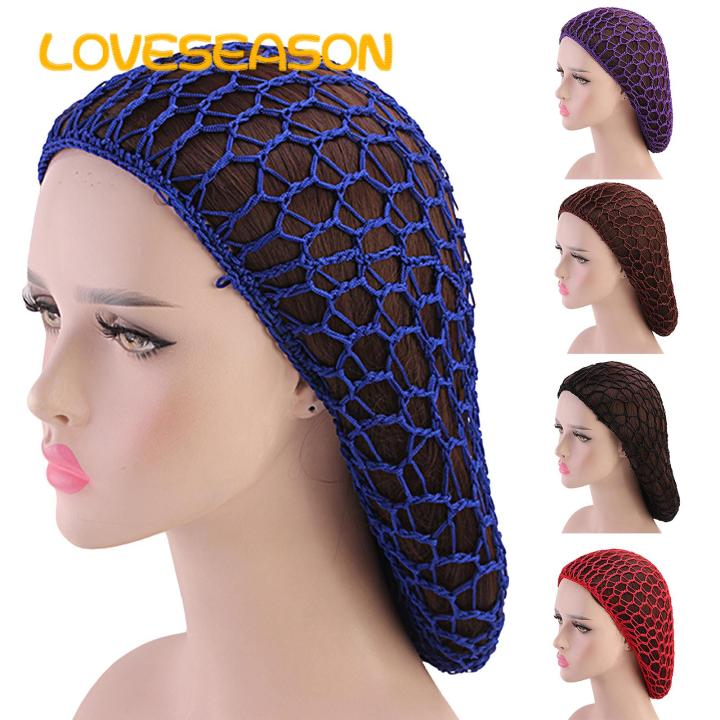 Crochet Hair Net Stylish Tangle-free Hair Nets Set of 3 Perfect for Shower Sleep Crochet Hats Hand Woven Mesh for Easy Use Southeast Asian Buyers' Favorite Medium Length Hair Net