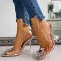 Transparent Heel Trending and stylish clear vinyl heel kitten heels for women transparent heel with black strap  heel stylish heel sheel new stylish awesome heel. 