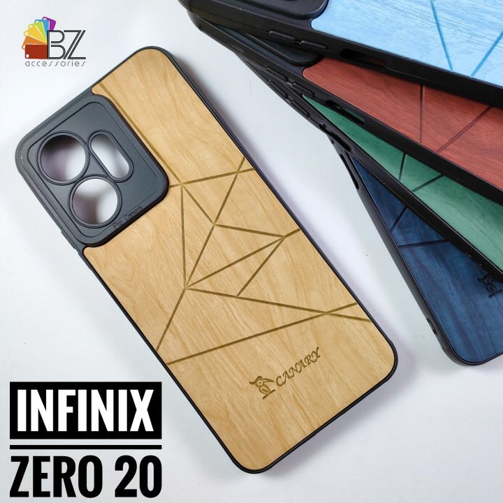 Infinix Zero 20 Wooden Texture TPU Case Flexible Soft with Camera Lens Protection