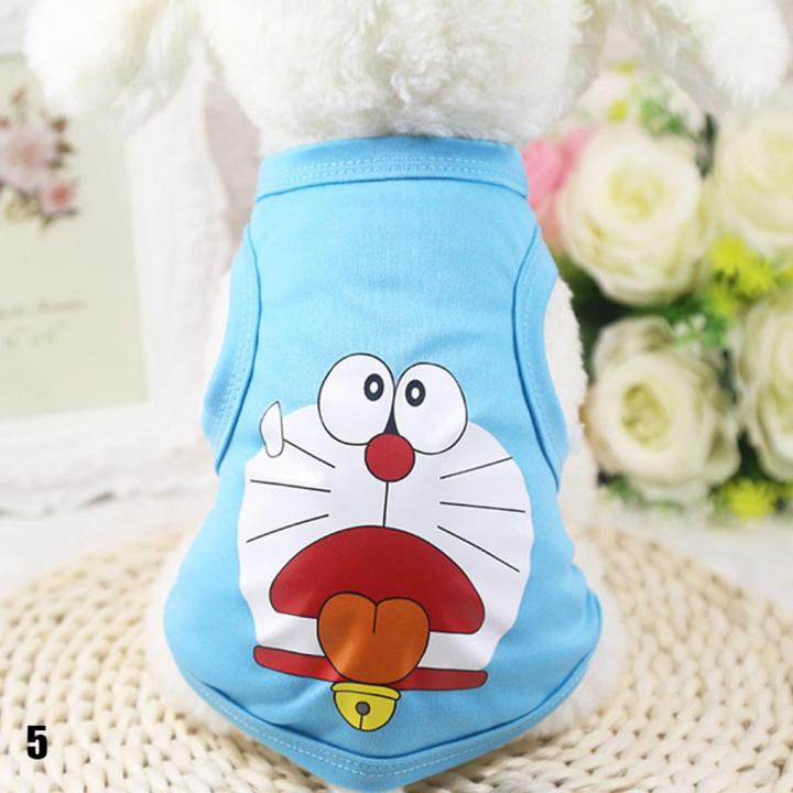 【Ready Stock LS Fashion Cartoon Pet Vest Cute Teddy Dog Clothes Spring & Summer Soft Casual Shirts for Small Dogs Cats XS (1-1.5 kg)