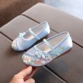 Chinese Style Floral Shoes Baby Girls Flat Shoes Ballet Costume HanFu CNY Shoes. 