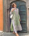 Summer Linen Indian Long Embroidered Kurti - Available in S, M, L, XL, Breathable, Full-Length Design. 