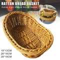 Oval Curved Rattan Wicker Woven Serving Baskets for Bread Fruit Vegetables Restaurant Serving Tabletop Display Rattan Basket. 