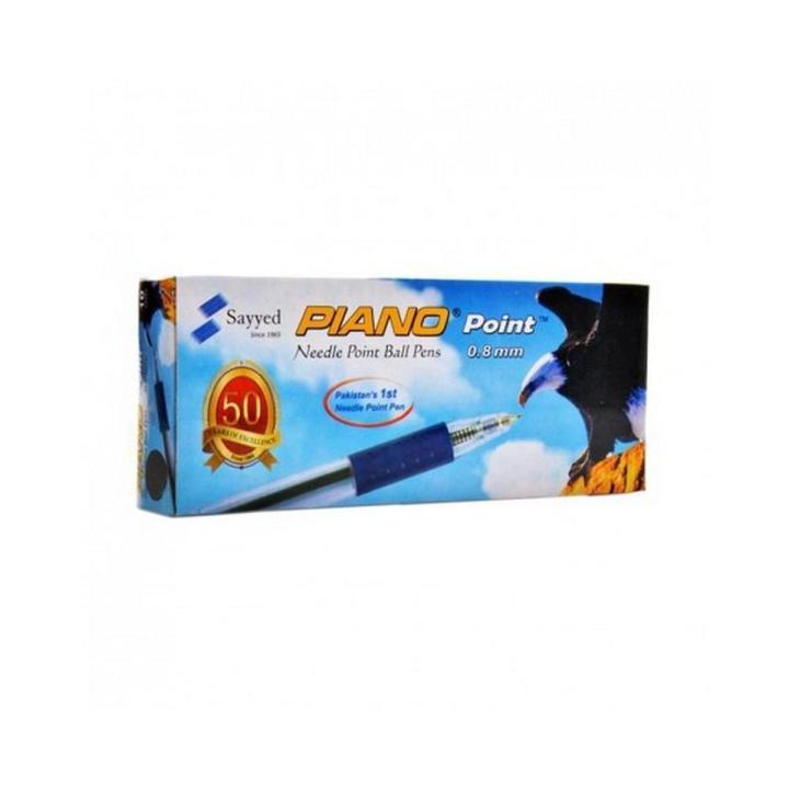 Pack of 10 Piano Ball Pen Point 0.8 mm - Black