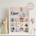 Girl collage baby birth frame 12 months 8x12. 