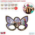 Cartoon Characters 6 Pcs Cosplay Masks For Birthday Party Children Masquerade Cosplay Eye Masks For HBD & Theme Parties School Function and Party Eye Mask Cartoon Theme Baby Boss Baby Sharkk Cars Co-Co - Melon Frozen HBD Jungle Safari Spiderman Unicorn. 