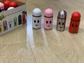 Salt and Pepper Shaker Smiley Face Glass Bottle. 